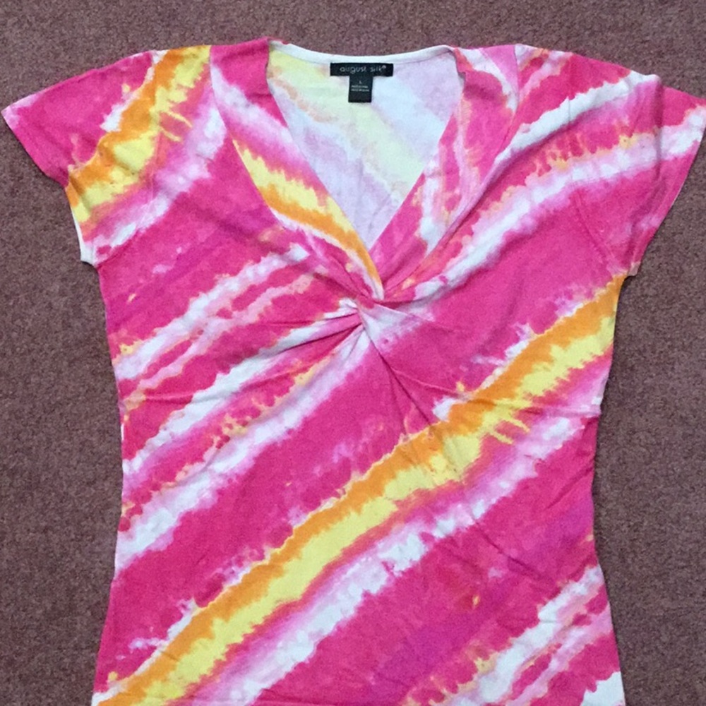 August Silk twist tie dyed top